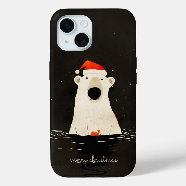 Santa Polar Bear Case-Mate iPhone Case (Back)