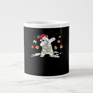 Santa Polar Bear Christmas Lights Bear Lover Large Coffee Mug
