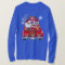 Santa Poodle Reindeer Christmas Blue Tee