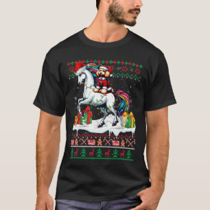 Santa Poodle Riding Unicorn Christmas Sweater Love