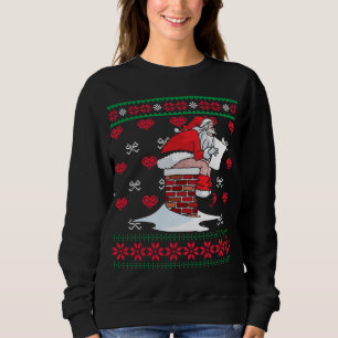 Santa Pooping Down Chimney Ugly Xmas Sweater Chris