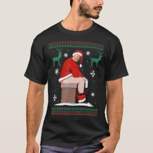 Santa Pooping Down The Chimney Ugly Sweater Christ