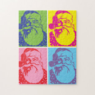 Santa Pop art Merry Christmas Jigsaw Puzzle