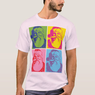 Santa Pop art Merry Christmas Poster T-Shirt