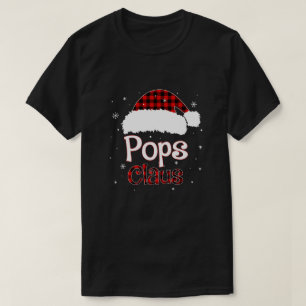 Santa Pops Claus Red Plaid Family Pyjamas Christma T-Shirt