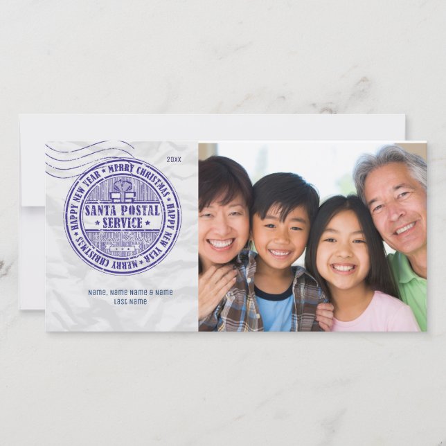 Santa Postal Cancellation Stamp Photo Card (Front)