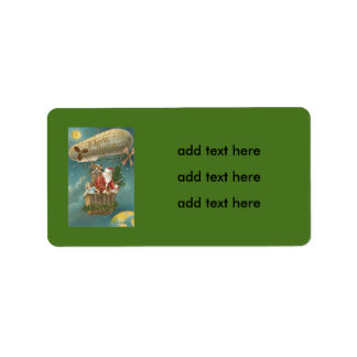 Santa Presents Gifts Christmas Tree Balloon Label