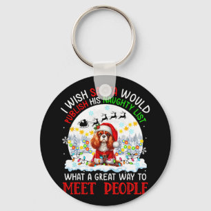 Santa Publish Naughty List Cavalier King Charles S Keychain