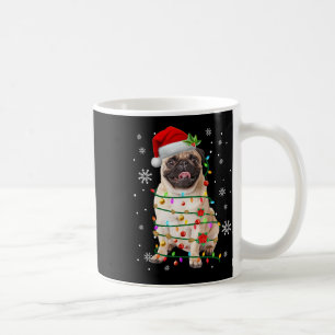 Santa Pug Christmas Lights Xmas Dog Lover Men Wome Coffee Mug