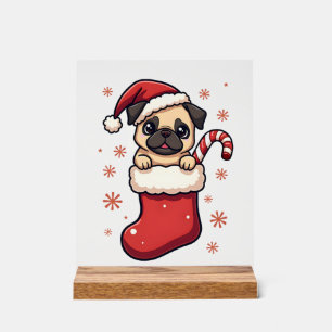 Santa Pug Delight Acrylic Sign