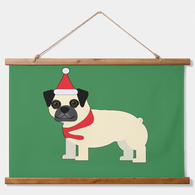 Santa Pug Hanging Tapestry (Front)