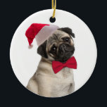 Santa Pug Ornament<br><div class="desc">This adorable Santa Pug Christmas Ornament is a great gift for any Pug lover.</div>