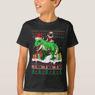 Santa Pug Riding T-rex Christmas Sweater Lover Own