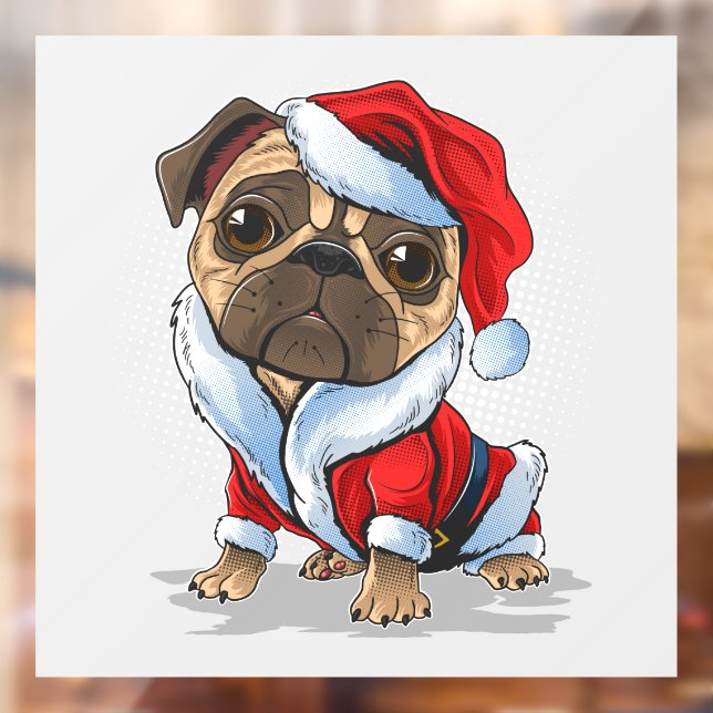 Santa Pug Window Cling (Sheet 2)