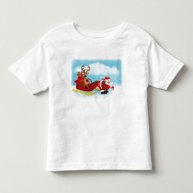 Santa Pulling Sleigh Toddler T-shirt (Front)