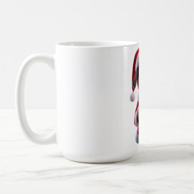 Santa Pup Says: Hug Christmas! 🎅🐾 Coffee Mug (Left)