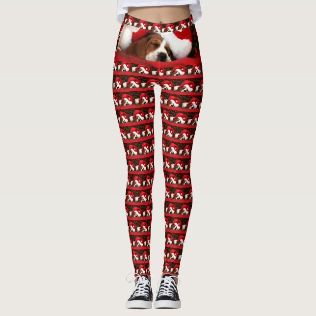 Santa Puppy Leggings (Front)