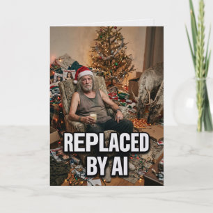 Santa Quits AI Replacement Funny Card