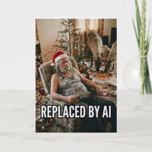 Santa Quits AI Replacement Funny Christmas Card