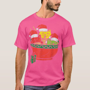Santa Ramen Cats Anime Christmas Pajamas Xmas PJs  T-Shirt