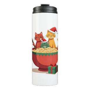 Santa Ramen Cats Anime Christmas Xmas Kids Girls M Thermal Tumbler