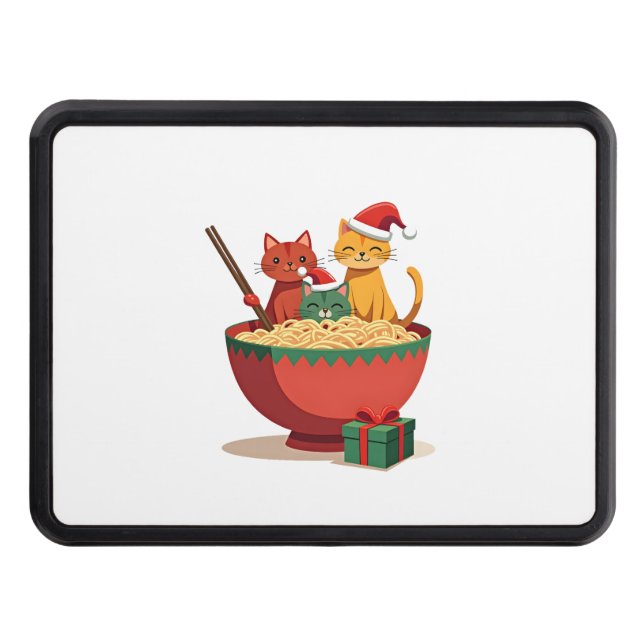 Santa Ramen Cats Anime Christmas Xmas Kids Girls M Trailer Hitch Cover (Front)