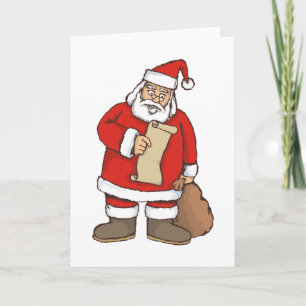 Santa reading holiday card