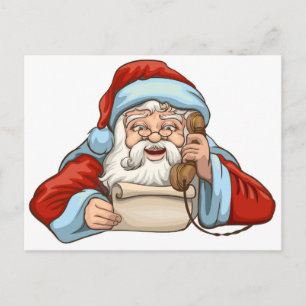 Santa Reading Letter Postcard