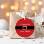 Santa red black gold Christmas gift tags<br><div class="desc">For more advanced customization of this design,  simply select the "Customize It" button above!</div>