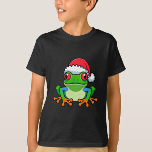 Santa Red Eyed Tree Frog Christmas Ugly Xmas Sweat T-Shirt