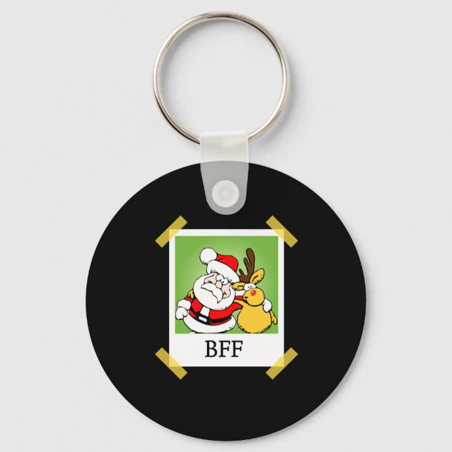 Santa & Reindeer  BFF's Keychain (Front)