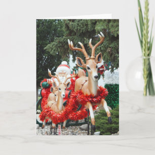 Santa & Reindeer Blank Card