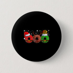 Santa Reindeer Elf Donut Doughnut Christmas Womens 2 Inch Round Button