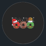 Santa Reindeer Elf Donut Doughnut Christmas Womens Classic Round Sticker<br><div class="desc">Santa Reindeer Elf Donut Doughnut Christmas Womens Mens Kids</div>