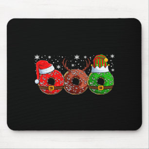 Santa Reindeer Elf Donut Doughnut Christmas Womens Mouse Pad