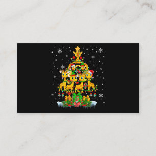 Santa Reindeer Elf Giraffes Christmas Tree Lights  Business Card
