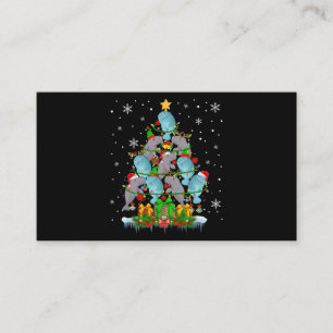Santa Reindeer Elf Manatees Christmas Tree Lights Business Card