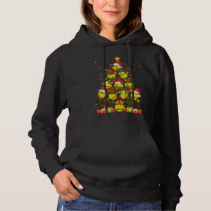 Santa Reindeer Elf Softball Christmas Tree Xmas Hoodie
