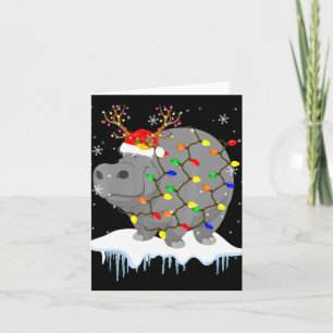 Santa Reindeer Hip Xmas Light Santa Reindeer Hip  Card