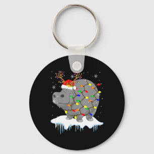 Santa Reindeer Hip Xmas Light Santa Reindeer Hip  Keychain