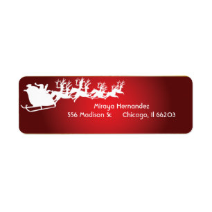Santa & Reindeer in a Sleigh Address Labels