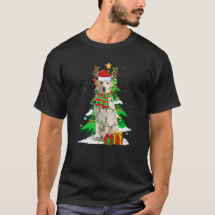 Santa Reindeer Labrador Retriever Dog Xmas Lights  T-Shirt
