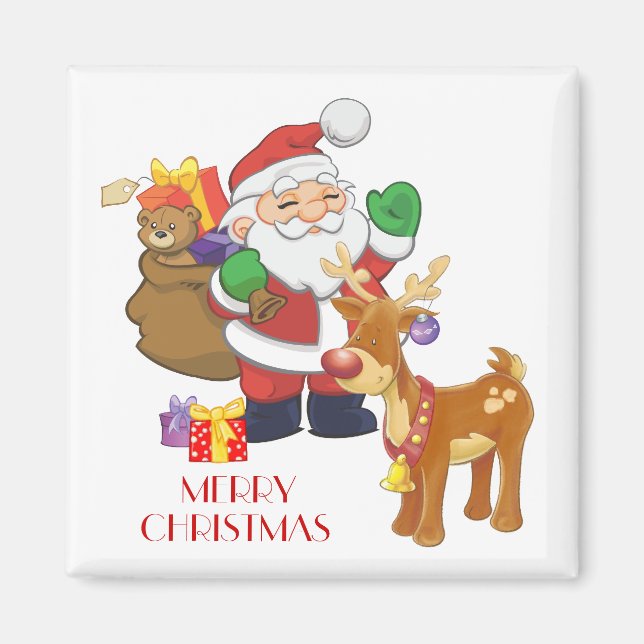 Santa & Reindeer Magnet (Front)