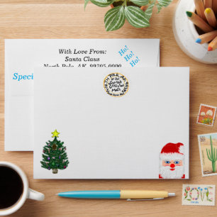 Santa Reindeer Official Mail Emblem Christmas A7 Envelope