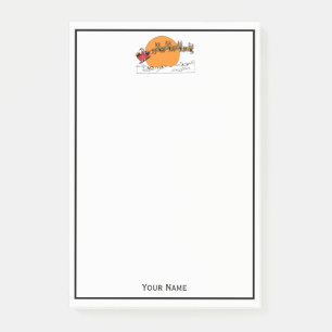 Santa Reindeer Over Snow Covered Town Moon Post-it Notes