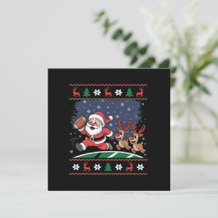 Santa Reindeer Play American Football Ugly Xmas Invitation