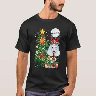 Santa Reindeer Poodle Tree Lights Dog Owner 1 T-Shirt