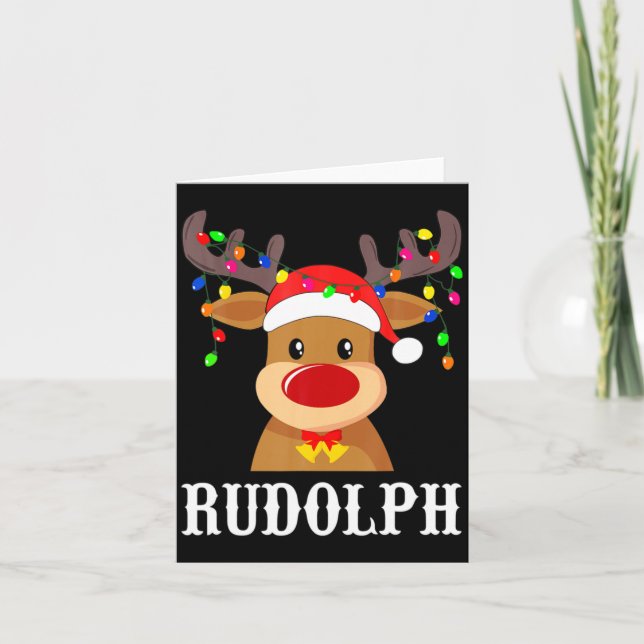 Santa Reindeer Rudolph Xmas Group Costume  Card (Front)