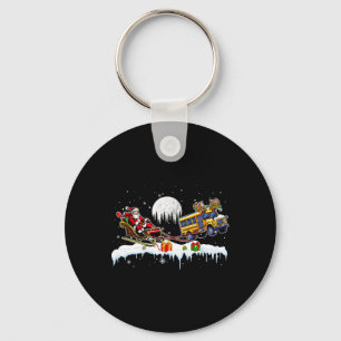 Santa Reindeer School Bus Christmas Driver Team Lo Keychain