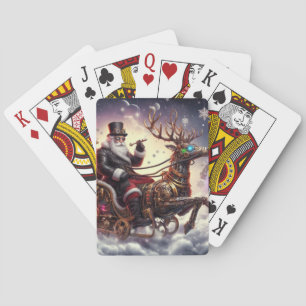 Santa/Reindeer steampunk Christmas/winter Playing Cards